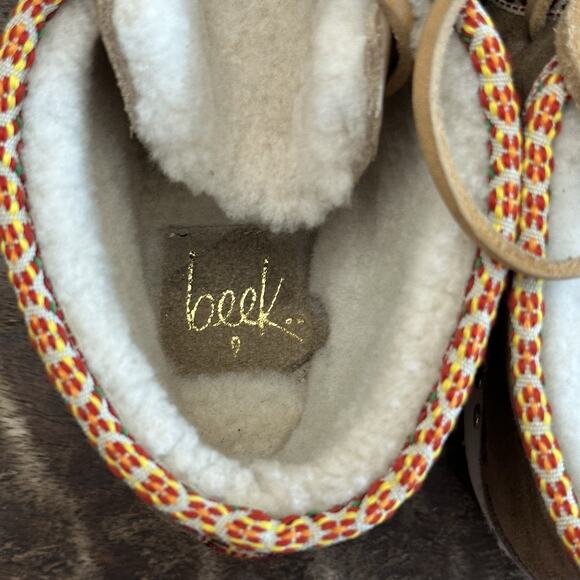 BEEK Brown Alpine Swift Suede & Shearling Ankle Boots in Chestnut Sz 9 - Picture 7 of 8